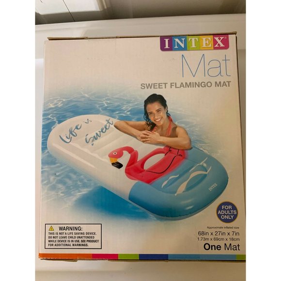 Intex Flamingo Oval Float Sweet Flamingo Mat Brand New 68” x 27” x 7” Pool Beach - Picture 1 of 7